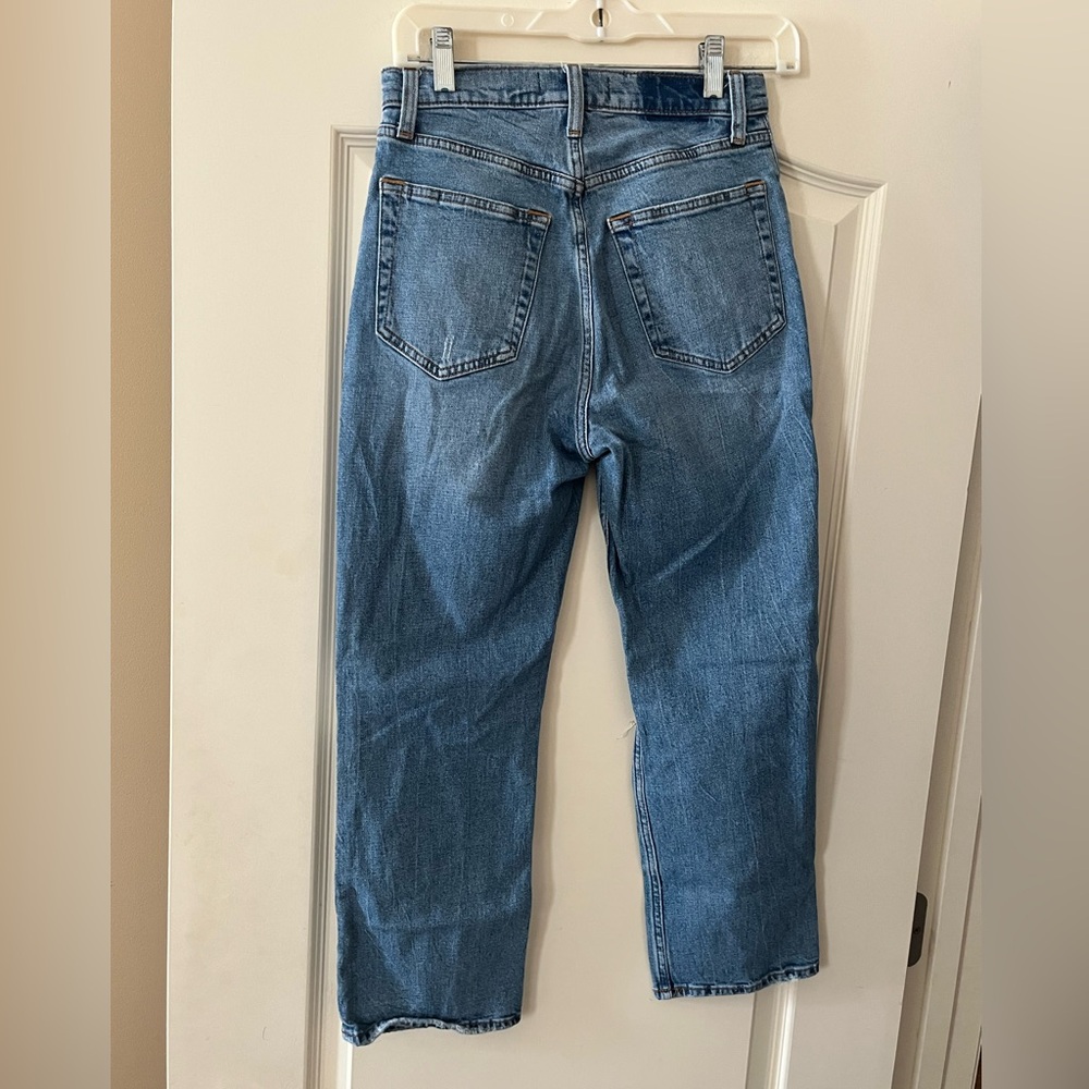 Abercrombie & Fitch Distressed Ankle Straight Hi-Rise Jeans Women’s Size 2 - Picture 4 of 16